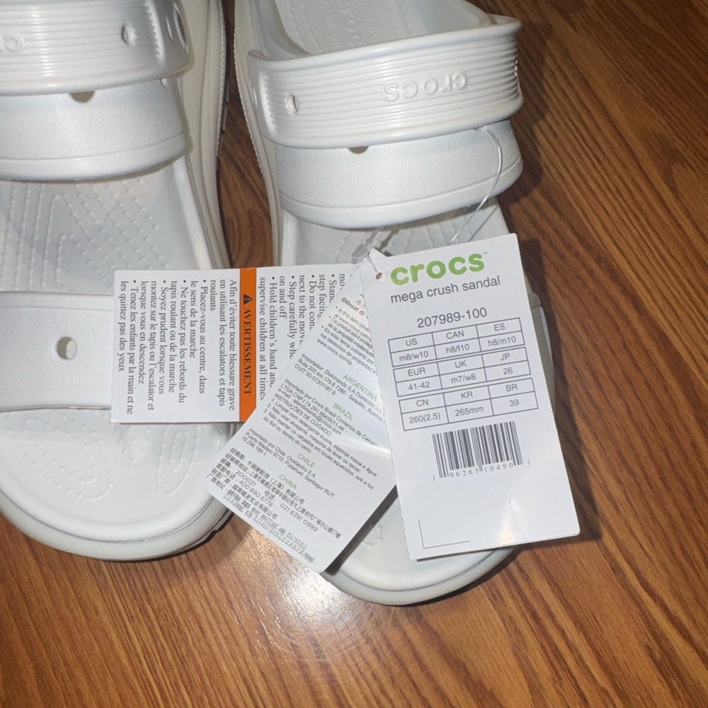 Crocs Mega Crush Sandals – White – NWT – Men’s size 8 Women’s Size 10 - Picture 6 of 14